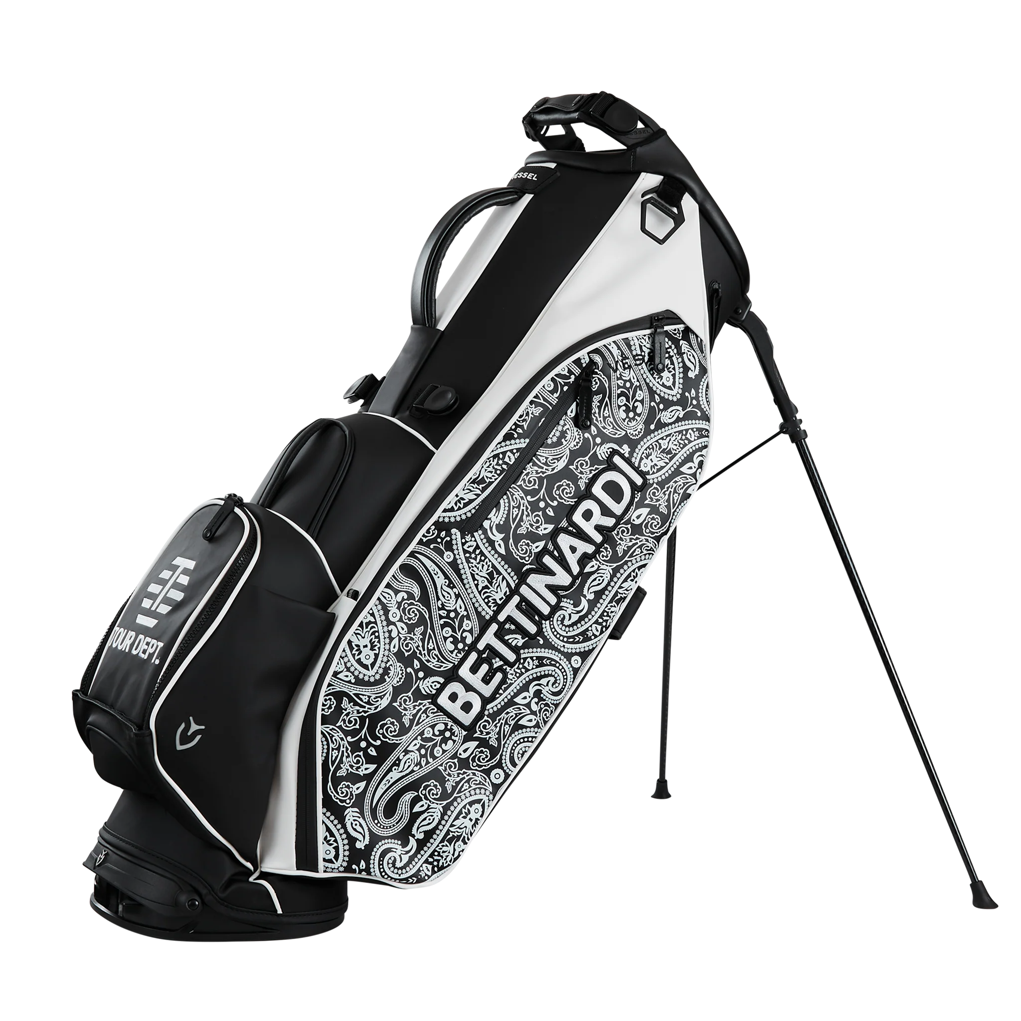Paisley Stand Golf Bag (Black and White)